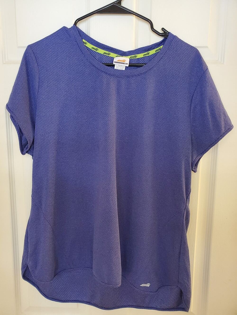 Avia Womens Athletic T Shirt XXL Blue Polyester Short Sleeve Crew Neck